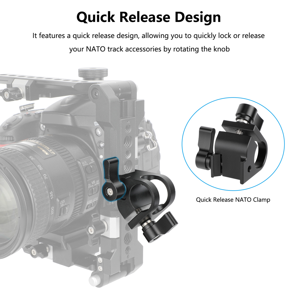 CAMVATE 1/4"-20 Male Anti-Twist to 15mm Single Rod Bracket