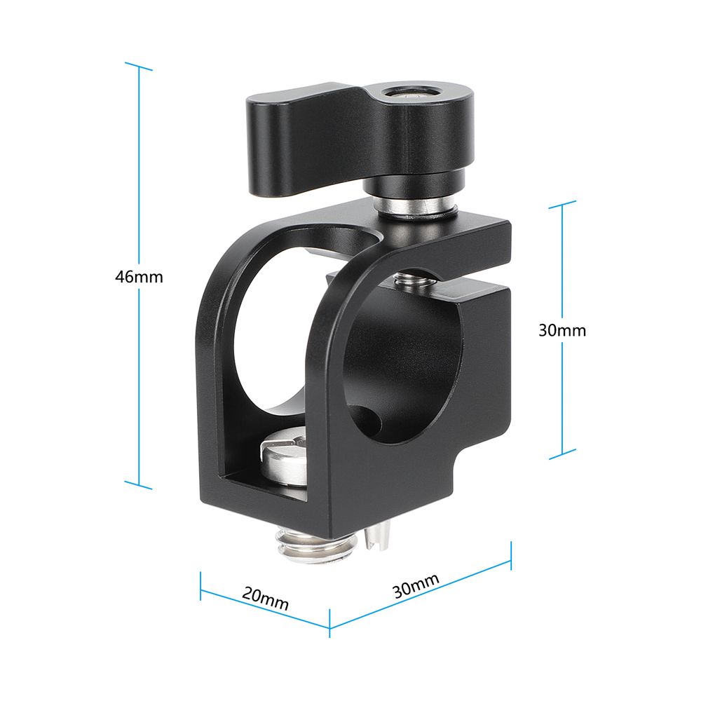 CAMVATE 1/4"-20 Male Anti-Twist to 15mm Single Rod Bracket