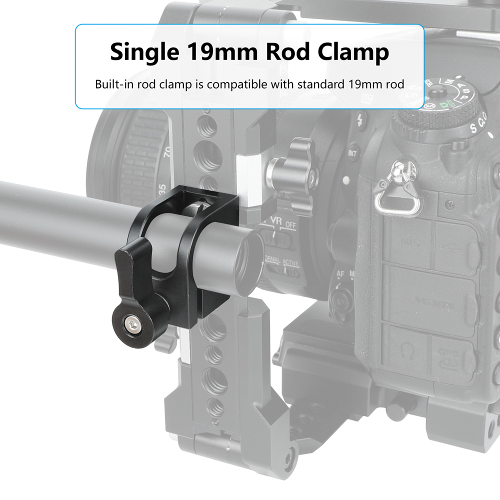 CAMVATE 1/4"-20 Male Anti-Twist to 15mm Single Rod Bracket
