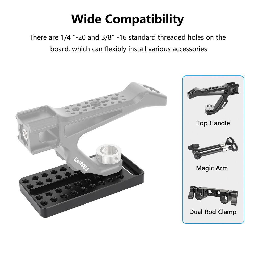 CAMVATE Mini Cheese Plate with 3/8"-16 ARRI-Style Accessory Mount