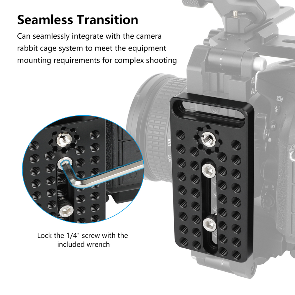 CAMVATE Mini Cheese Plate with 3/8"-16 ARRI-Style Accessory Mount