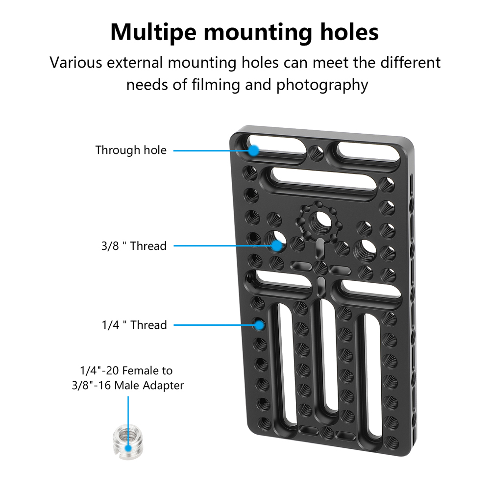CAMVATE Mini Cheese Plate with 3/8"-16 ARRI-Style Accessory Mount