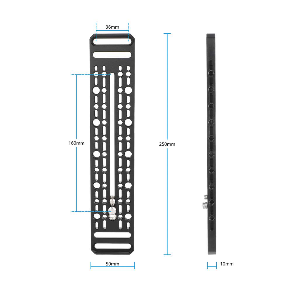 CAMVATE Cheese Plate with 3/8"-16 ARRI-Style & 1/4"-20 Accessory Threads