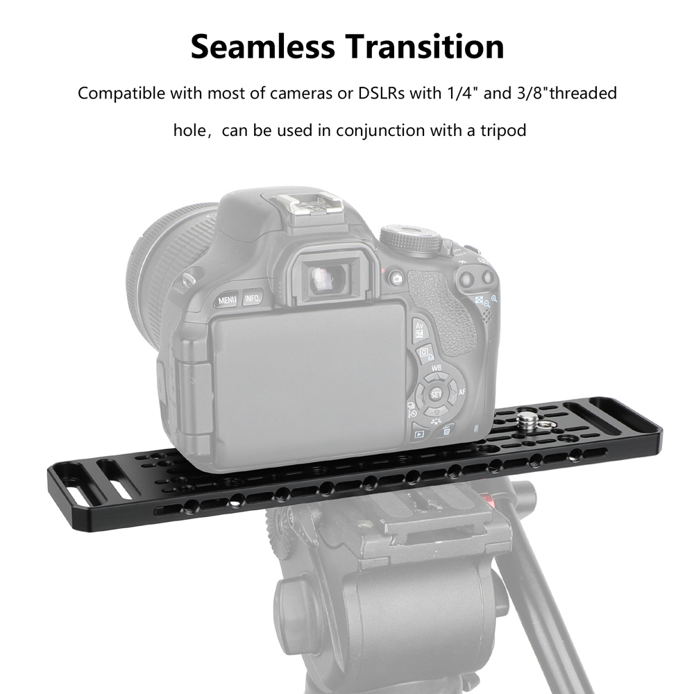 CAMVATE Cheese Plate with 3/8"-16 ARRI-Style & 1/4"-20 Accessory Threads