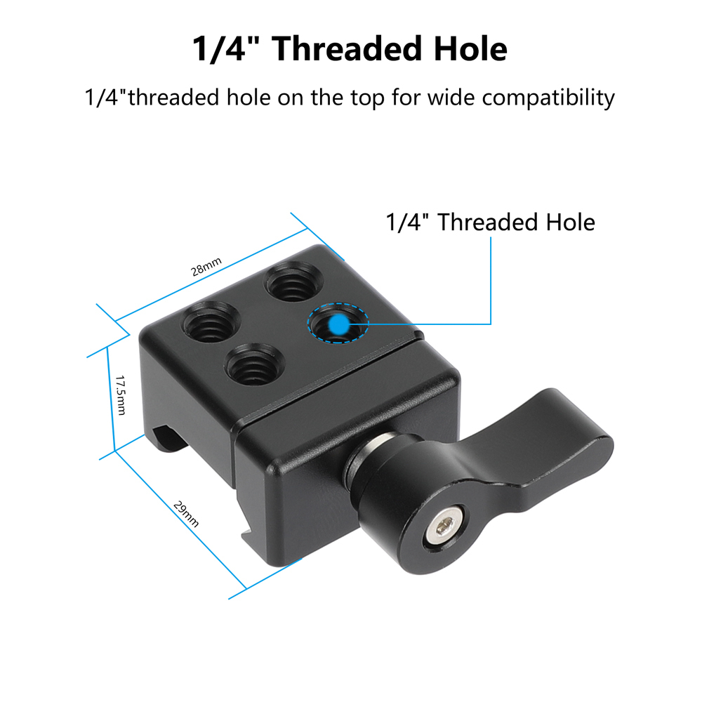 CAMVATE Standard NATO Rail Clamp Quick Release Swat Rail Clamp With 1/4"-20 Mounting Points