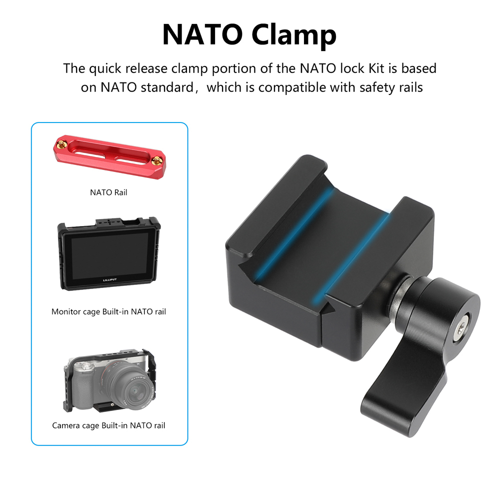 CAMVATE Standard NATO Rail Clamp Quick Release Swat Rail Clamp With 1/4"-20 Mounting Points