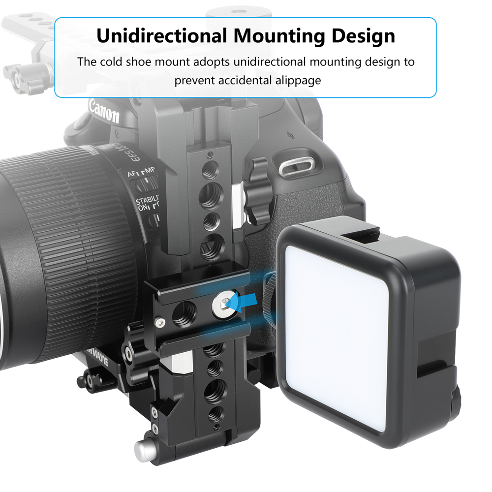 CAMVATE 3/8"-16 Cold Shoe Mount Adapter With ARRI Locating Pins For ARRI Standard Mounting Points