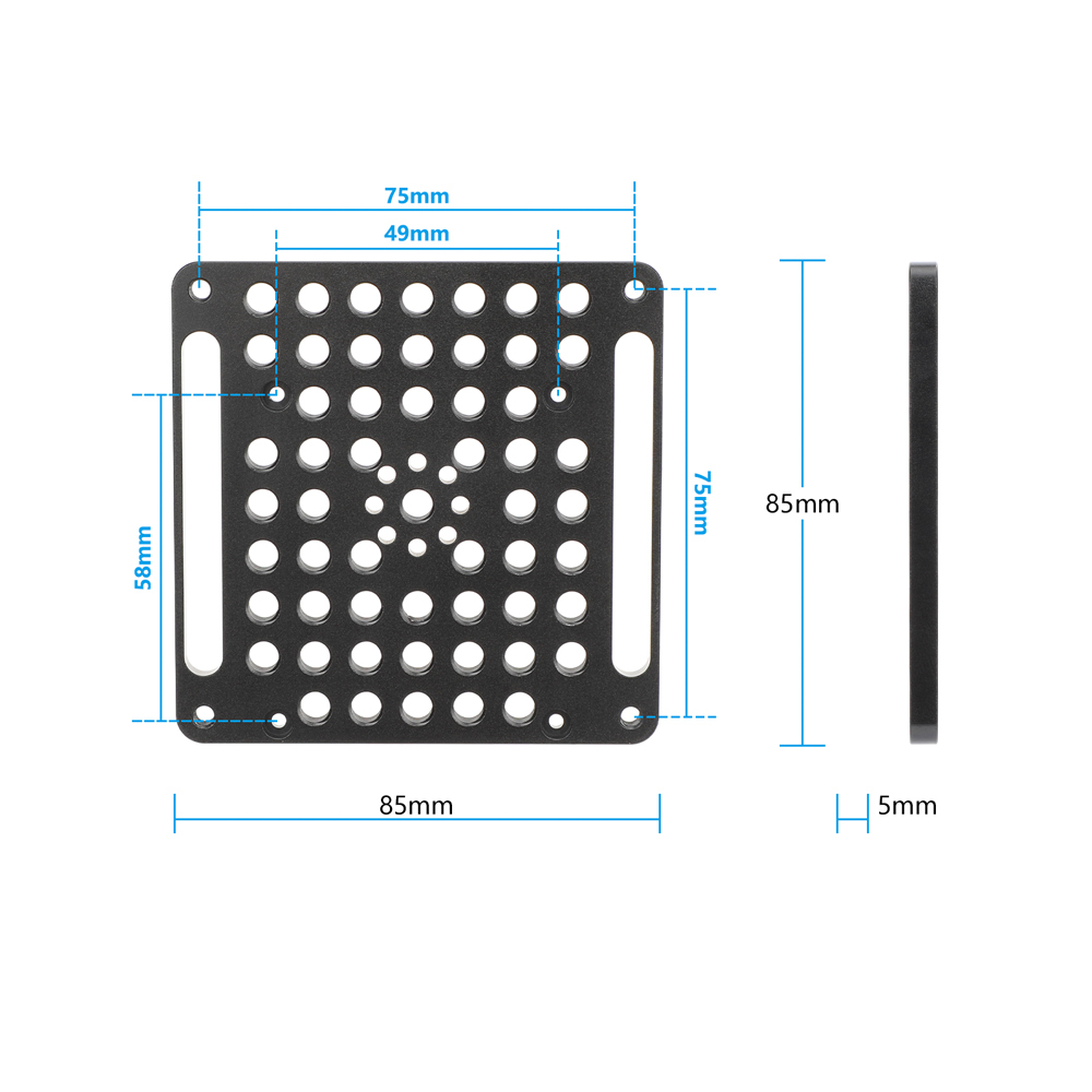 CAMVATE Multipurpose Cheese Plate with 75 to 100mm VESA Mount & 1/4"-20 Anti-Twist Threads