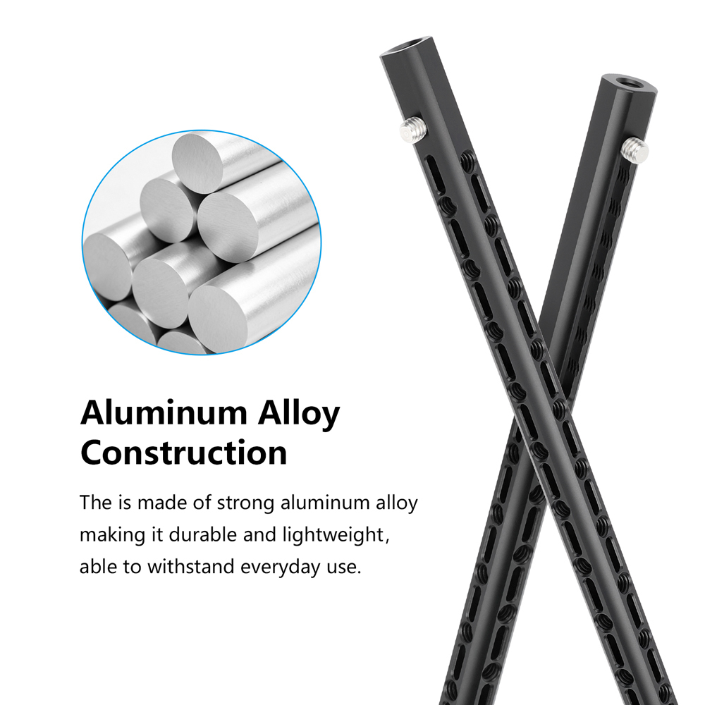 CAMVATE Support Bar with 1/4"-20 & 3/8"-16 Thread for 15mm Rod System (11.8", Pair)