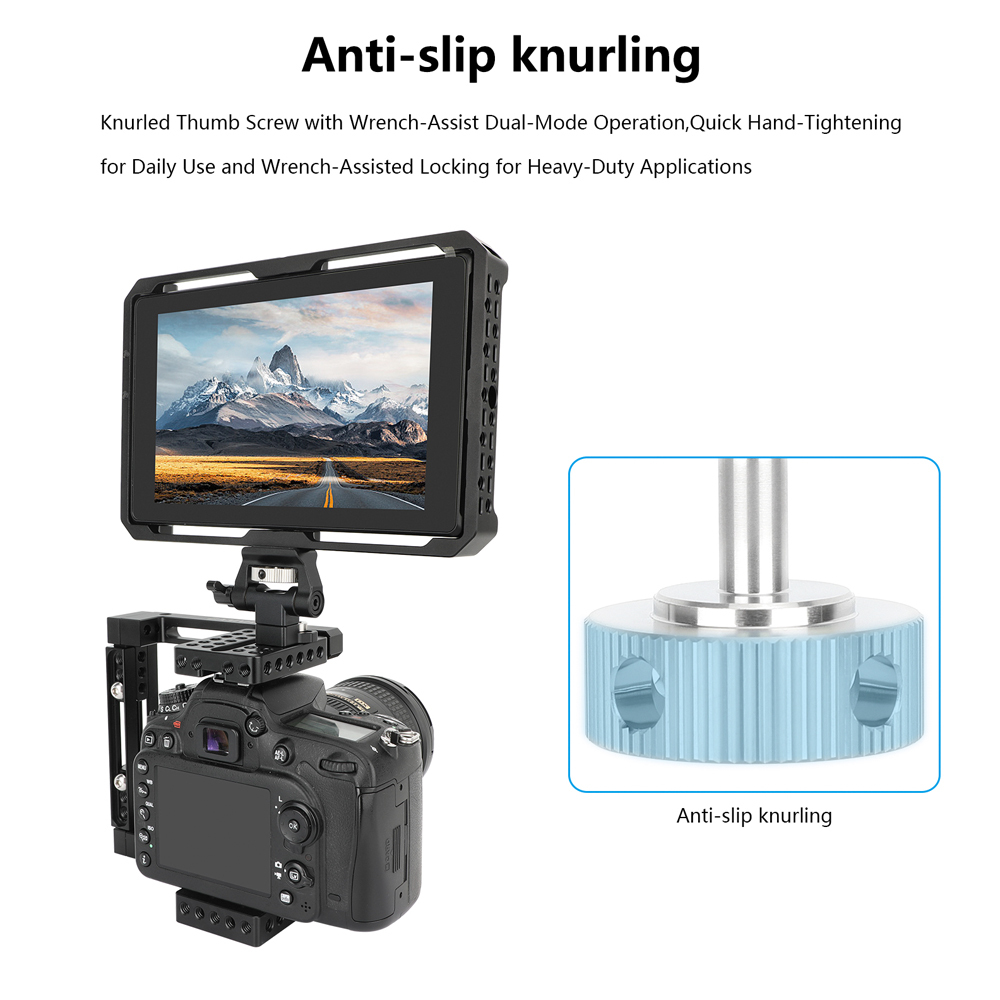 CAMVATE 1/4"-20 Thumbscrew Replacement Lock Knob For DSLR Camera Cage Handgrip & Accessory (2 Pieces)