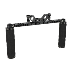 CAMVATE Sponge Handle Grips With Cross Cheese Bar & 15mm Dual Rod Clamp Adapter For DSLR Camera Shoulder Rig