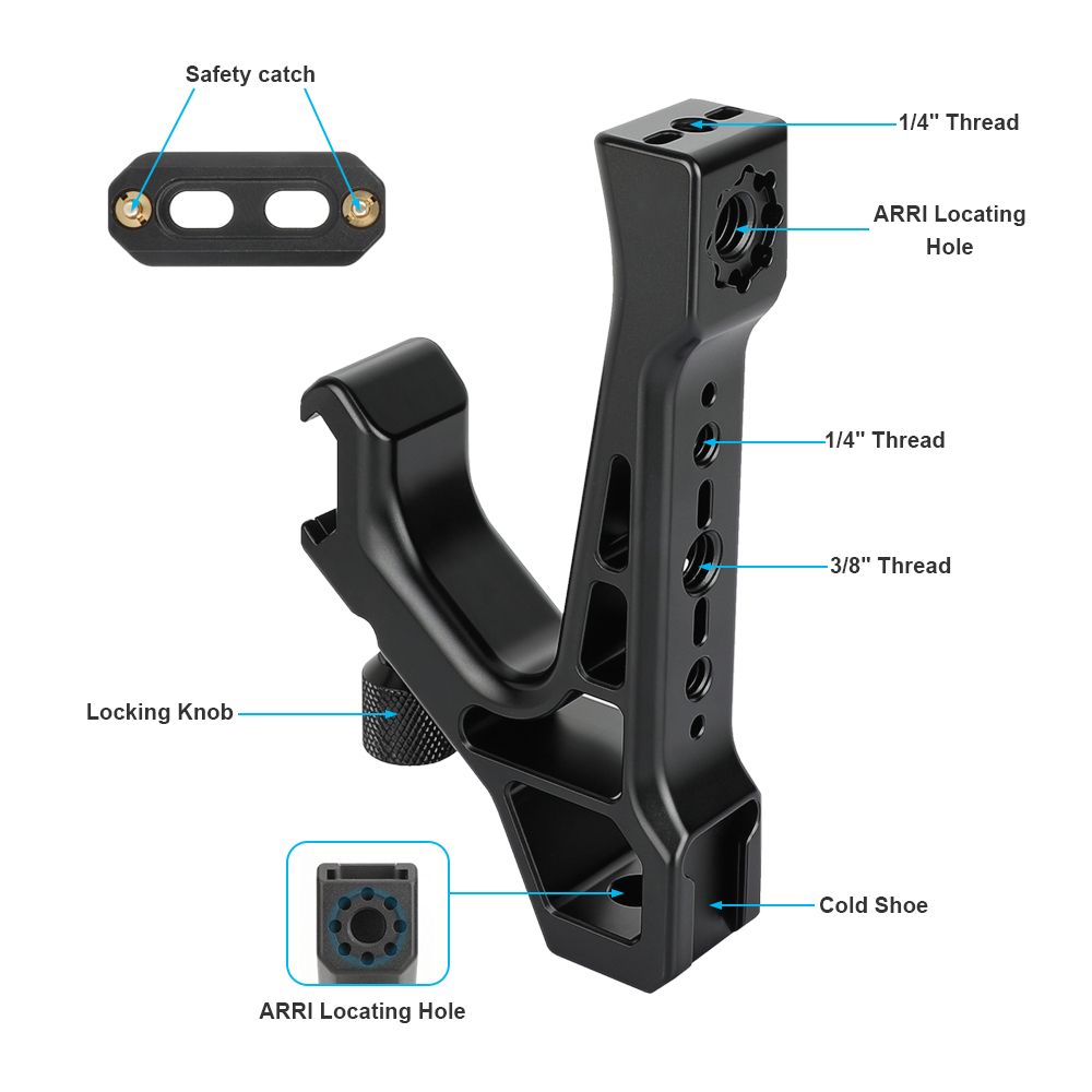 CAMVATE NATO Top Handle with ARRI-Style Accessory Mount & Safety Rail