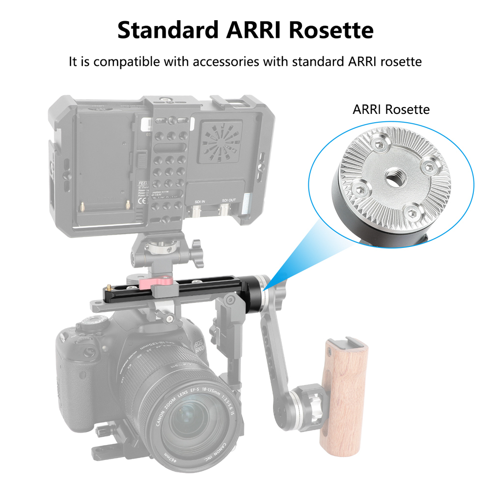 CAMVATE Right-Angle ARRI Rosette Extension with 2" NATO Rail