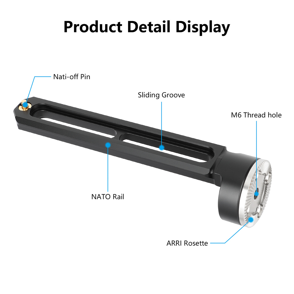 CAMVATE Right-Angle ARRI Rosette Extension with 2" NATO Rail