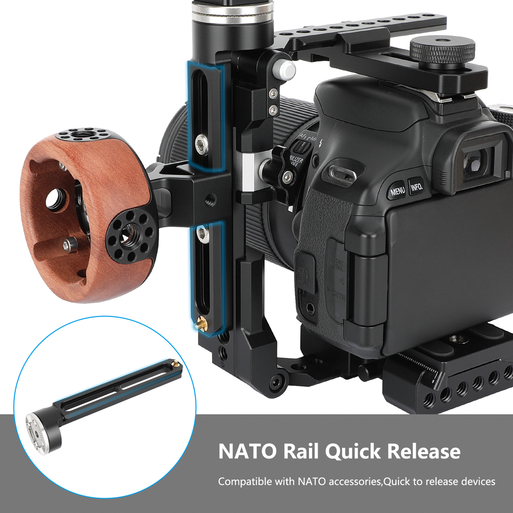 CAMVATE Right-Angle ARRI Rosette Extension with 2" NATO Rail