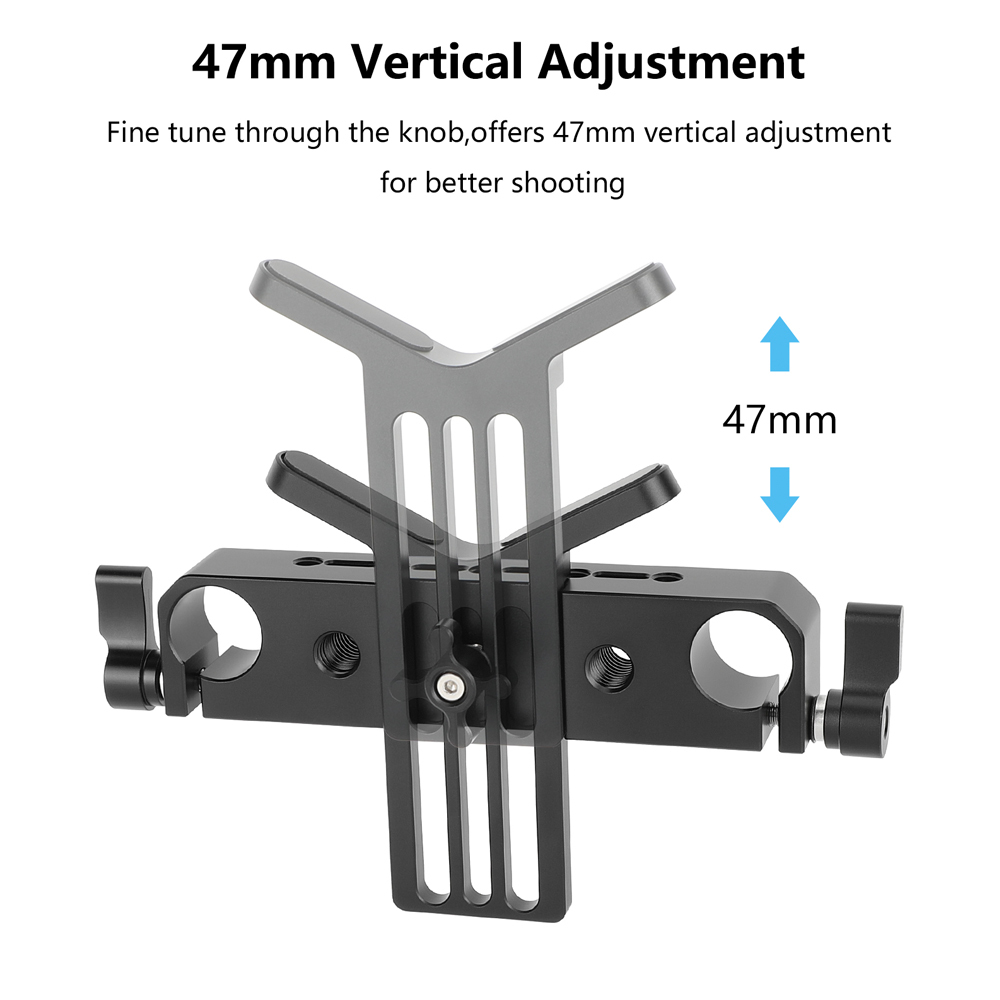 CAMVATE 19mm Studio Rod Clamp with Y-Shaped Lens Support