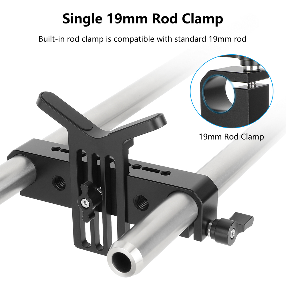 CAMVATE 19mm Studio Rod Clamp with Y-Shaped Lens Support