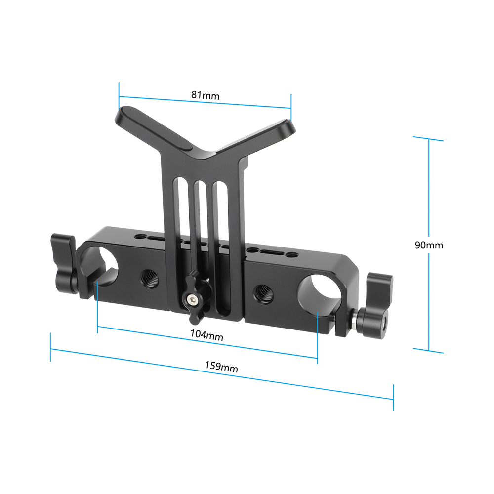 CAMVATE 19mm Studio Rod Clamp with Y-Shaped Lens Support