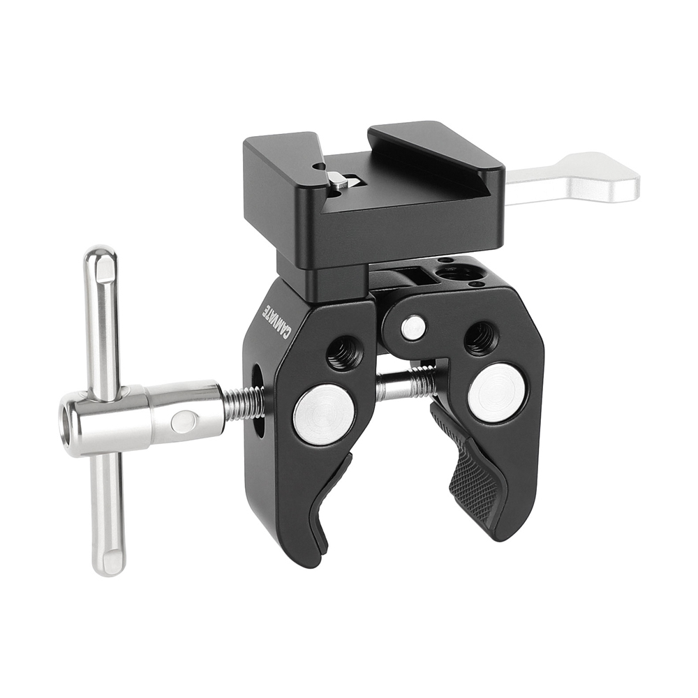 CAMVATE Super Crab Clamp + Universal V-Lock Mount Quick Release Adapter For DSLR Camera Battery
