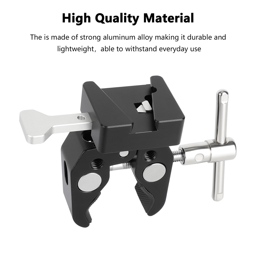 CAMVATE Super Crab Clamp + Universal V-Lock Mount Quick Release Adapter For DSLR Camera Battery