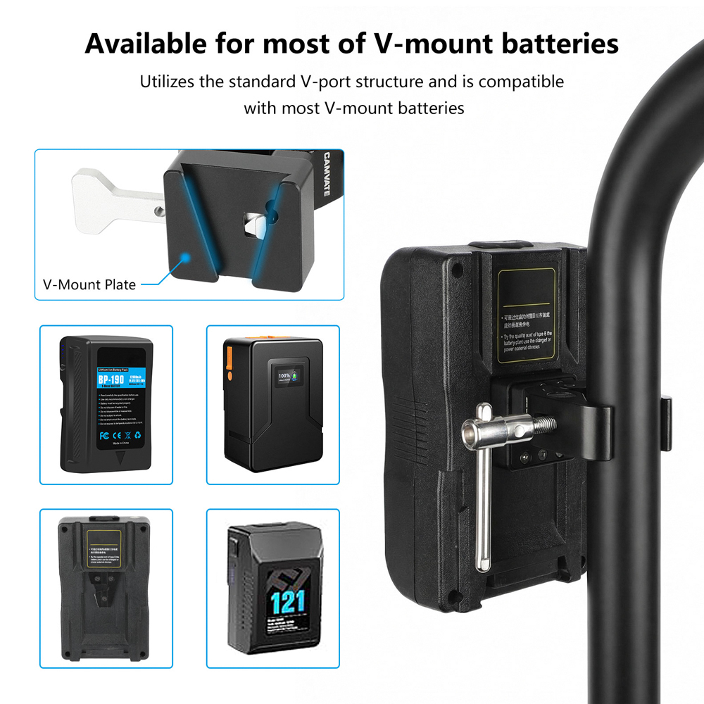 CAMVATE Super Crab Clamp + Universal V-Lock Mount Quick Release Adapter For DSLR Camera Battery