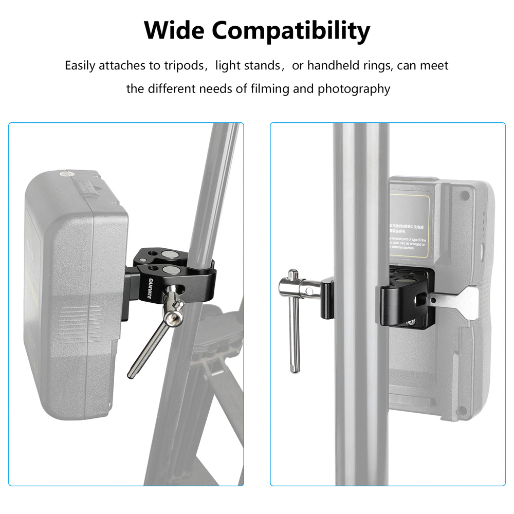CAMVATE Super Crab Clamp + Universal V-Lock Mount Quick Release Adapter For DSLR Camera Battery