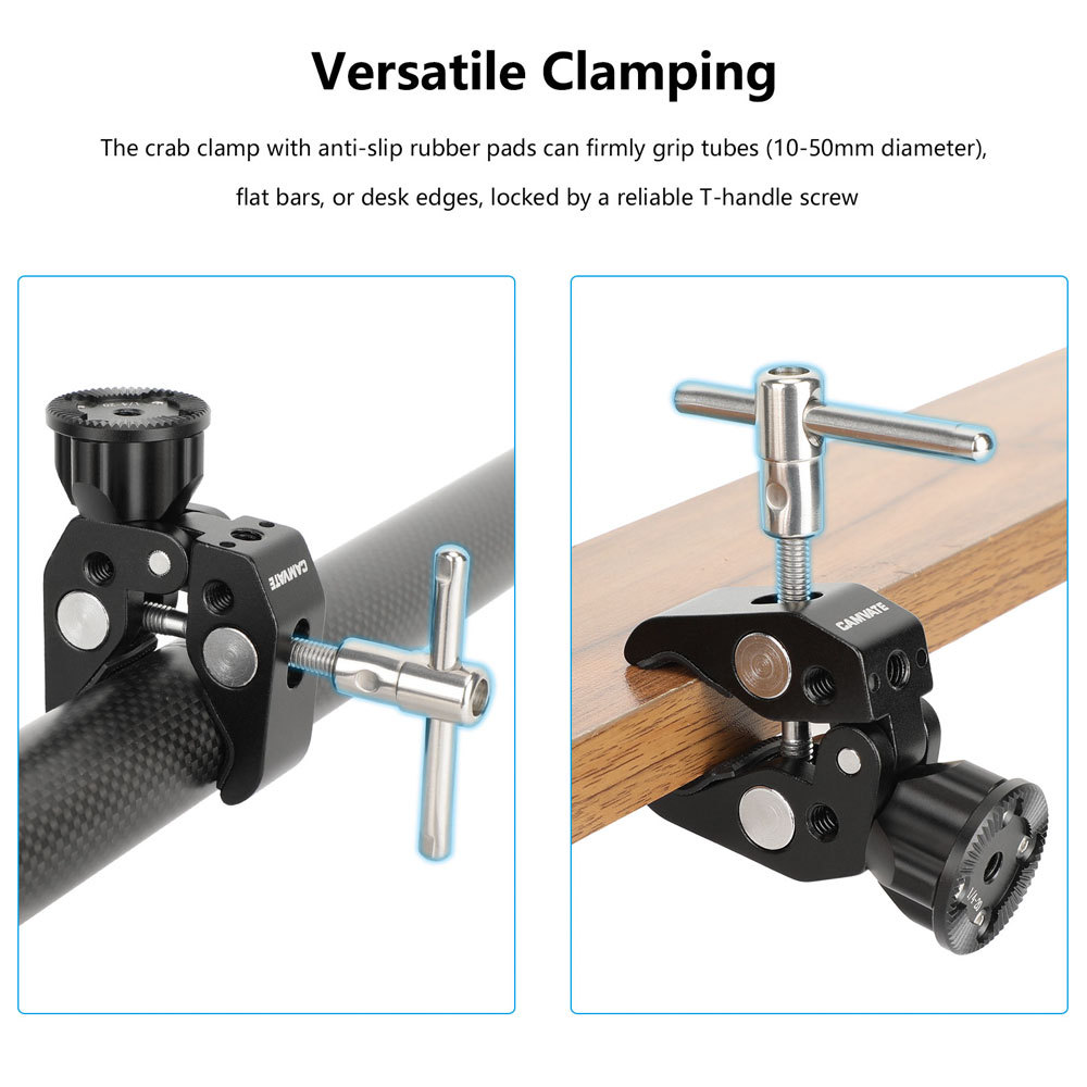 CAMVATE Multi-purpose Super Crab Clamp with ARRI Rosette Mount