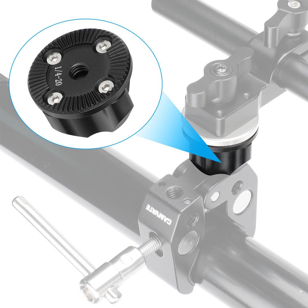 CAMVATE ARRI-Style Rosette 1/4"-20 Mount with 3/8"-16 Anti-Twist Screw