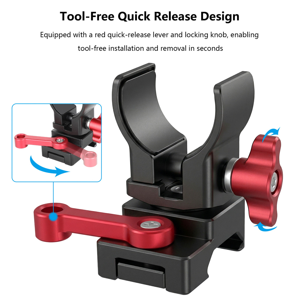 CAMVATE Shotgun Microphone Clamp Crab Clamp with Shoe Mount Adapter for Shotgun Microphones