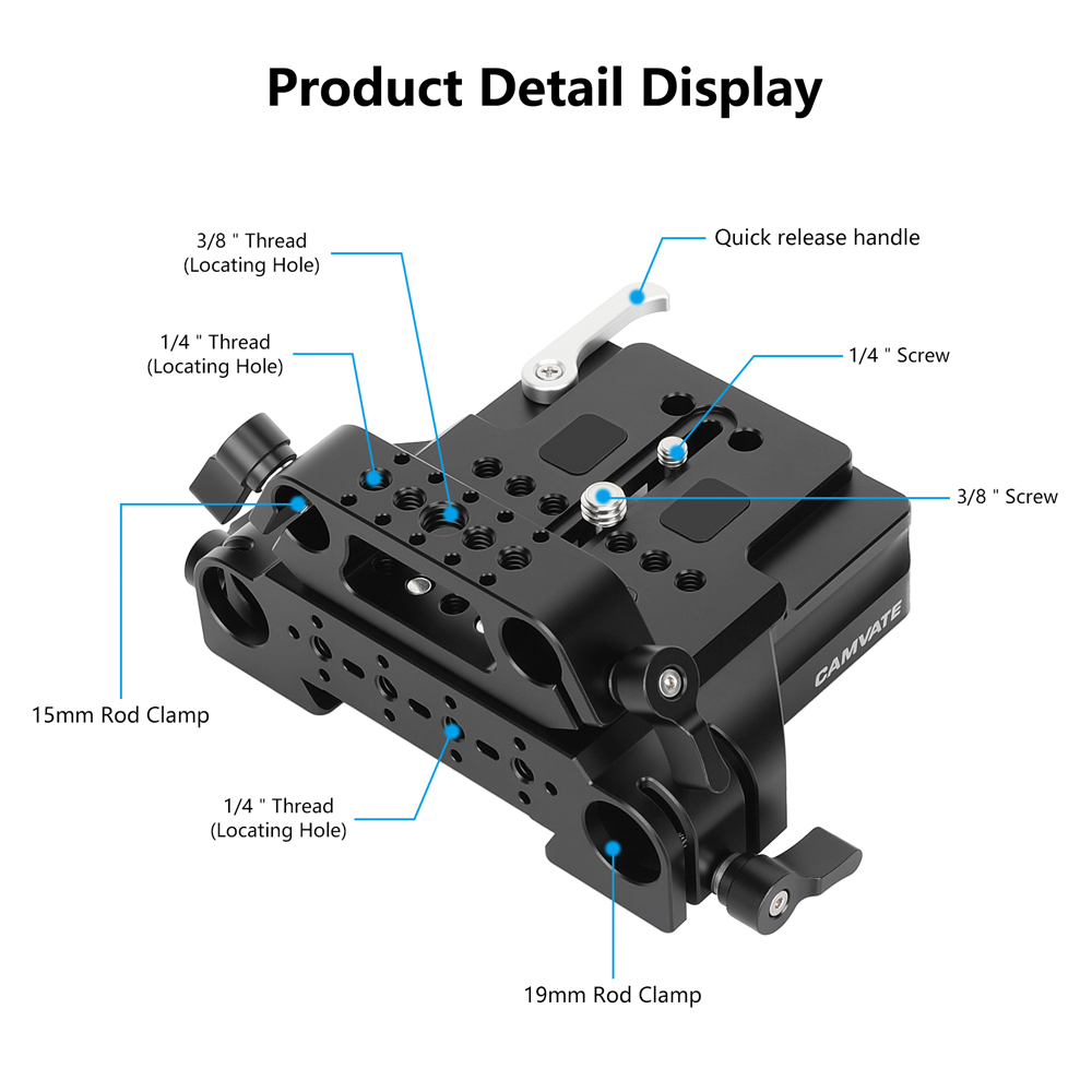 CAMVATE ARRI-Standard Quick Release Baseplate (15mm LWS/19mm Studio)