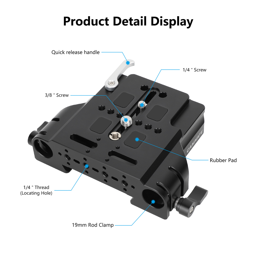CAMVATE ARRI-Standard Quick Release Baseplate (19mm Studio)