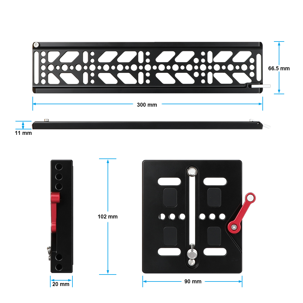 CAMVATE Standard ARRI 12" Dovetail Bridge Sled Plate & Quick Release Baseplate For DSLR Camera / DV Camcorder