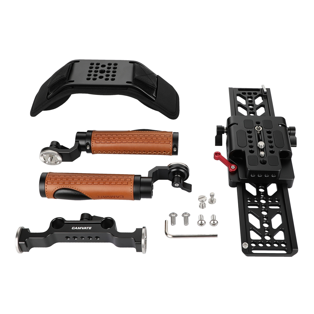 CAMVATE Shoulder Rig Handle Kit For C100 200 300 / Sony fs5 fs7  / Panasonic AU-EVA1