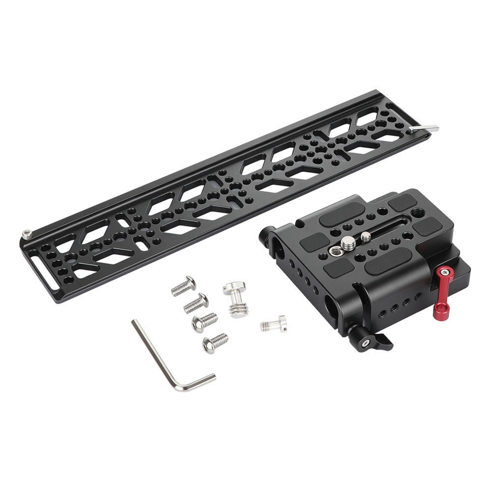 CAMVATE Standard ARRI 12" Dovetail Bridge Sled Plate With QR Sliding Baseplate For Camcorder Shoulder Mount Rig