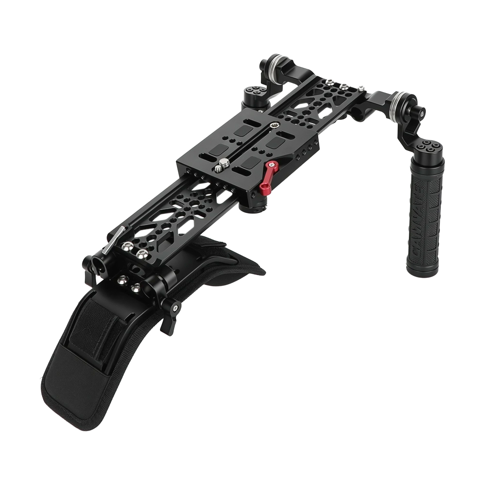 CAMVATE Shoulder Mount Rig With ARRI 12" Dovetail Bridge Plate & Rosette Handgrip Pair For DSLR Camera / DV Camcorder