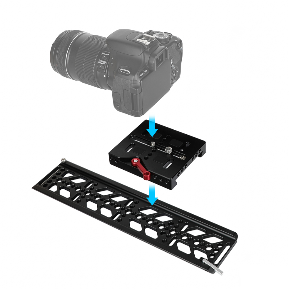CAMVATE Standard ARRI 12" Dovetail Bridge Sled Plate & Quick Release Baseplate For DSLR Camera / DV Camcorder