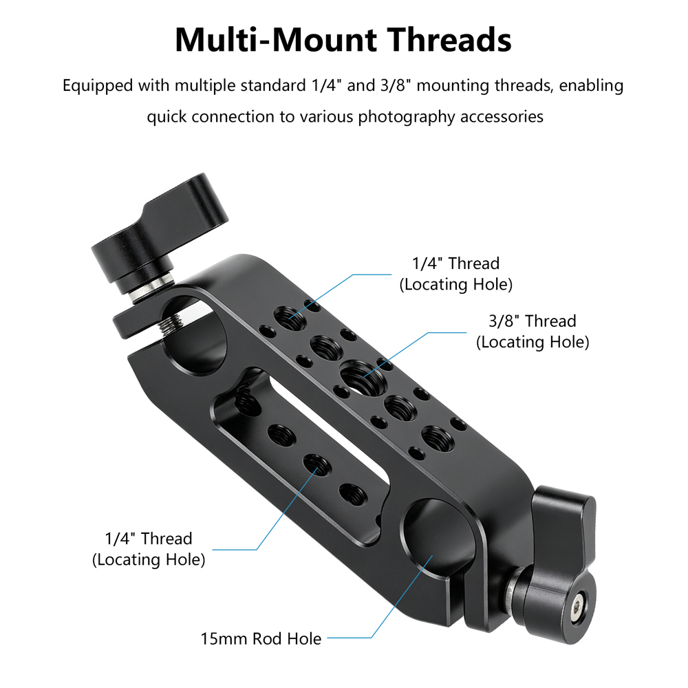 CAMVATE 15mm LWS Dual-Rod Clamp with 1/4''-20 Male Screw Adapter