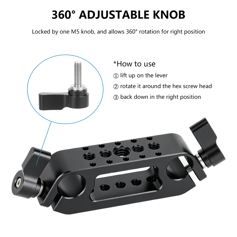 CAMVATE 15mm LWS Dual-Rod Clamp with 1/4''-20 Male Screw Adapter