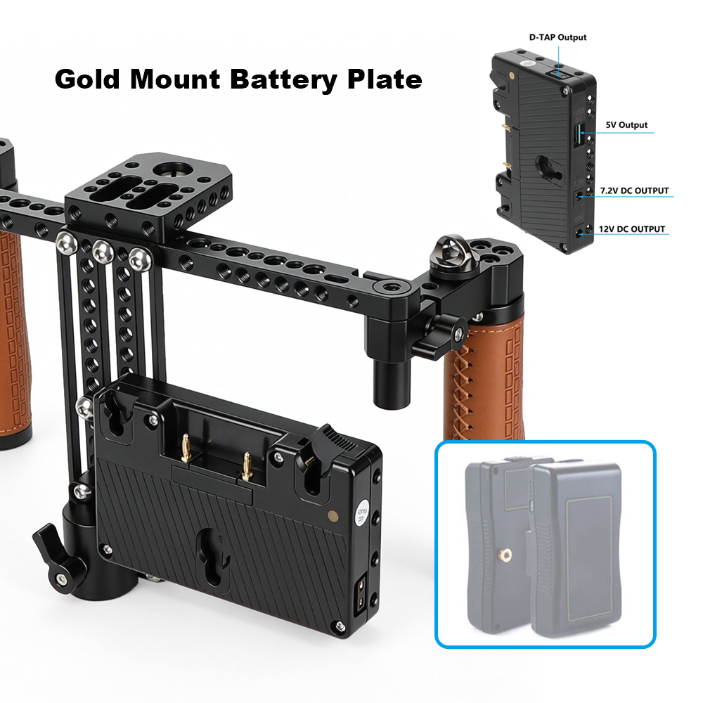 CAMVATE 7" Monitor Cage Kit with Dual Rosette Mount Rubber Handgrips