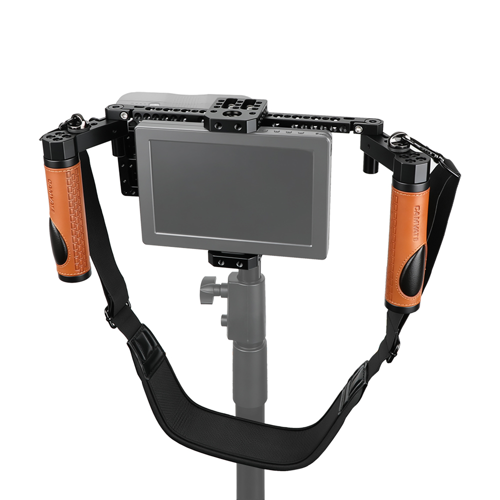 CAMVATE 7" Monitor Cage Kit with Dual Rosette Mount Rubber Handgrips
