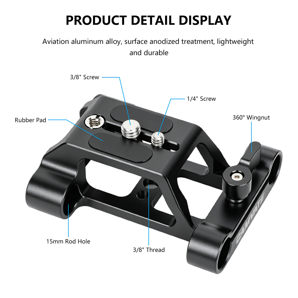 CAMVATE Arca-Type Baseplate Kit with 15mm LWS Rod Mount