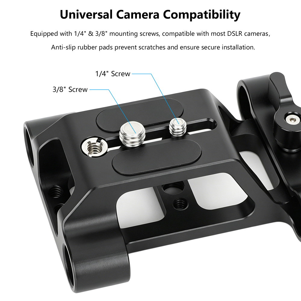 CAMVATE Arca-Type Baseplate Kit with 15mm LWS Rod Mount
