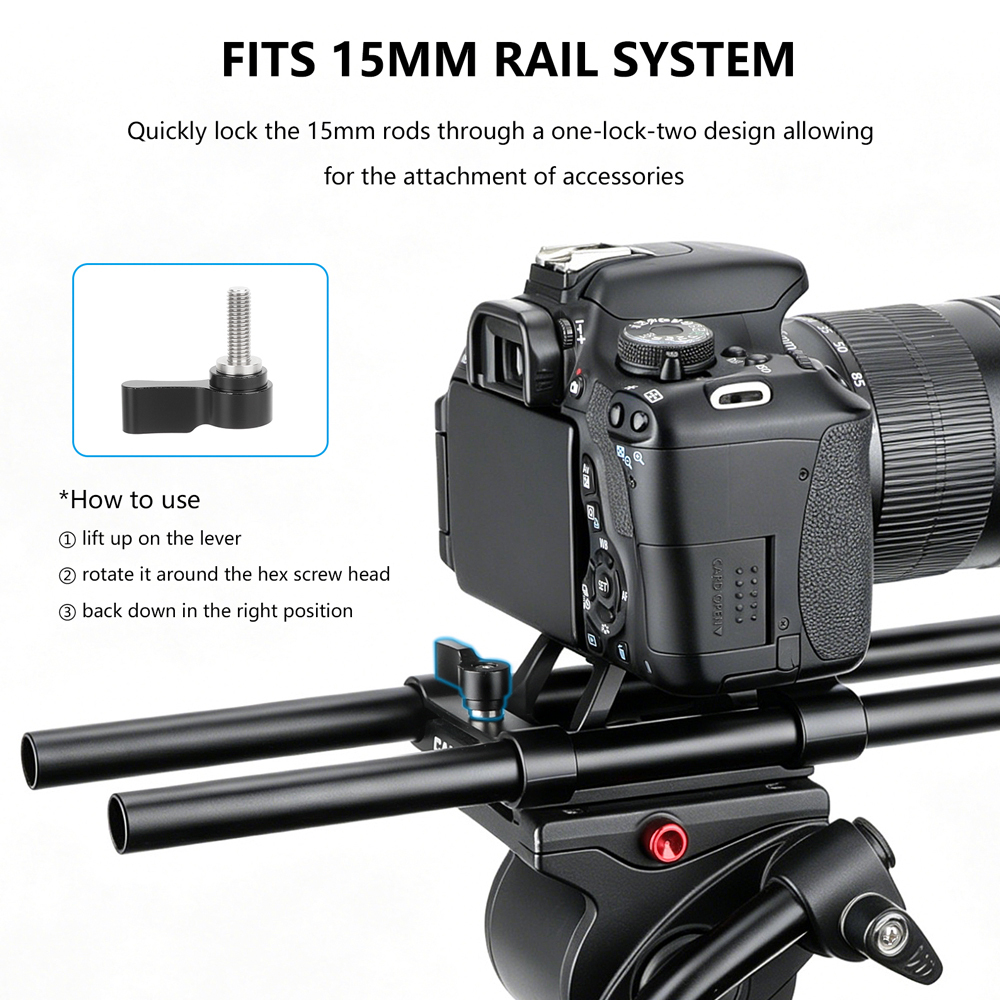 CAMVATE Arca-Type Baseplate Kit with 15mm LWS Rod Mount