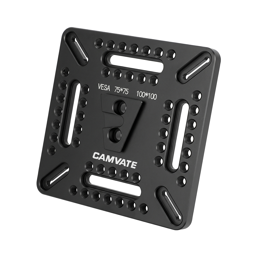 CAMVATE Multipurpose VESA Monitor Mounting Plate with V-Lock Wedge & Handle (75 to 100mm)