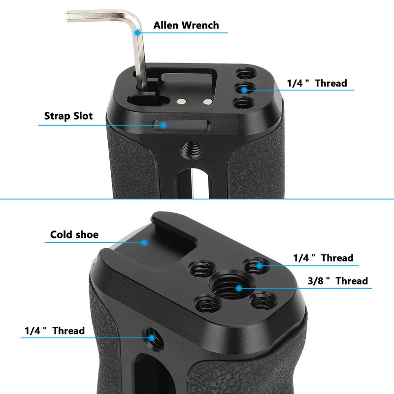 CAMVATE Side Handle with Dual 1/4"-20 Screw Mount