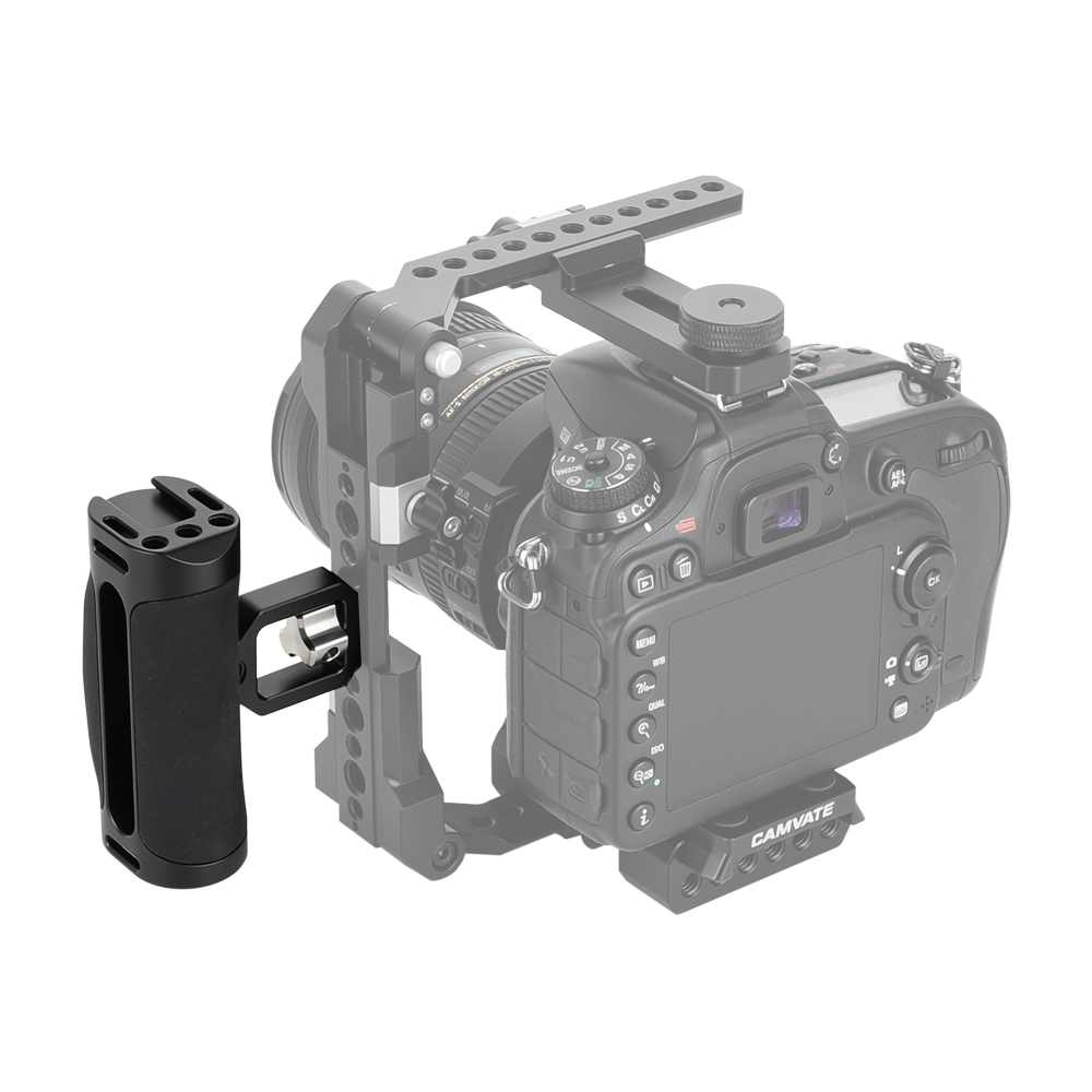CAMVATE Wooden Handgrip with Anti-Twist 1/4"-20 Mount (Right Side)