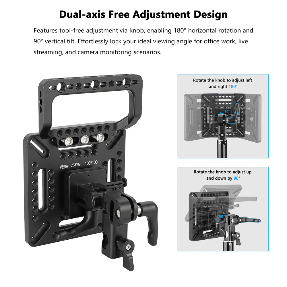 CAMVATE Multipurpose VESA Monitor Mounting Plate with V-Lock Wedge (75 to 100mm)