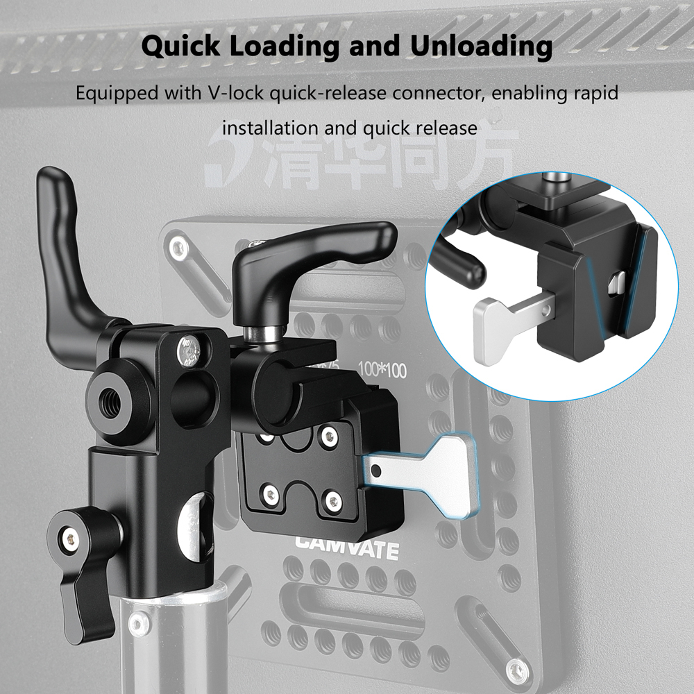 CAMVATE Quick Release V-Lock to Light/C-Stand Adapter