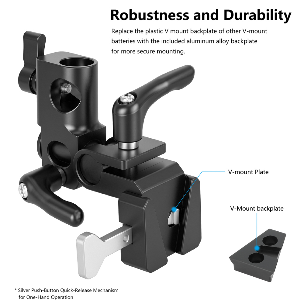 CAMVATE Quick Release V-Lock to Light/C-Stand Adapter