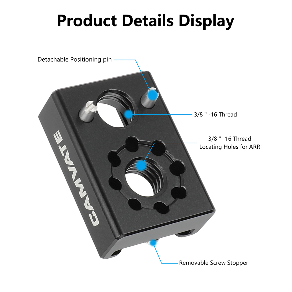 CAMVATE 3/8"-16 Anti-Twist Mount to Shoe Adapter